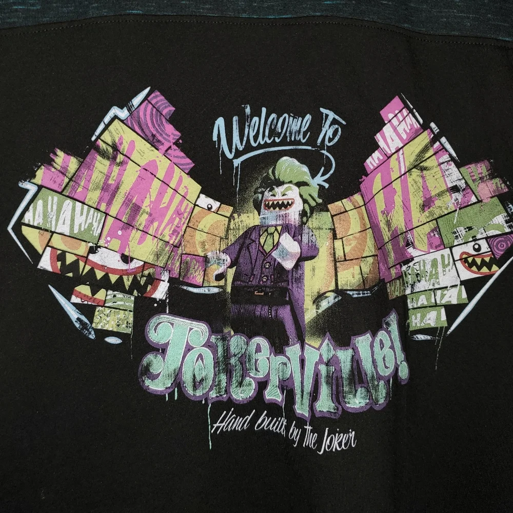 lego Jokersville DC Comics black tshirt‎